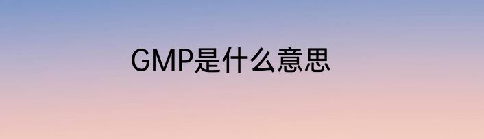 GMP是什么意思