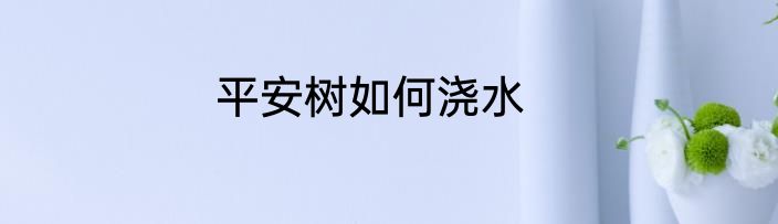 平安树如何浇水