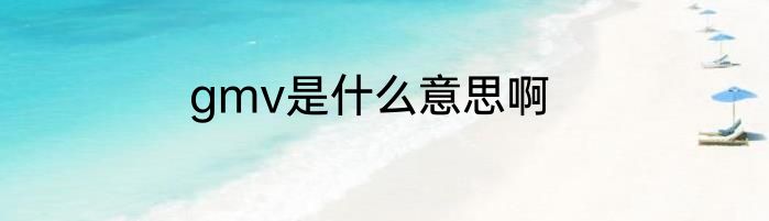 gmv是什么意思啊