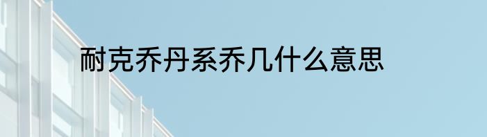 耐克乔丹系乔几什么意思