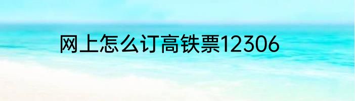 网上怎么订高铁票12306
