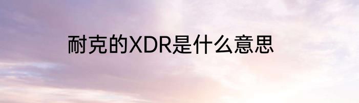 耐克的XDR是什么意思