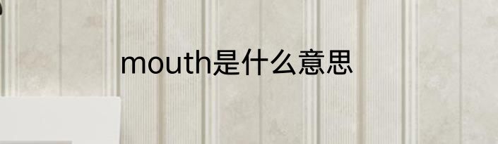 mouth是什么意思