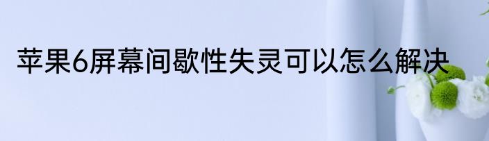 苹果6屏幕间歇性失灵可以怎么解决