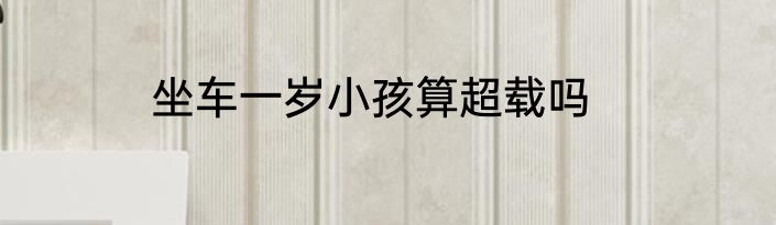 坐车一岁小孩算超载吗