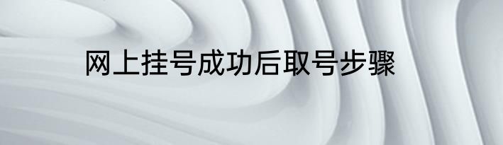 网上挂号成功后取号步骤