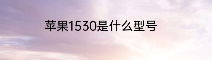 苹果1530是什么型号