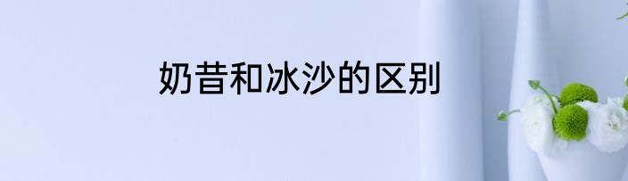 奶昔和冰沙的区别