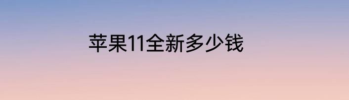 苹果11全新多少钱