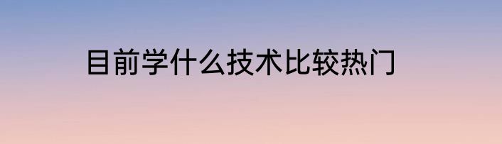目前学什么技术比较热门