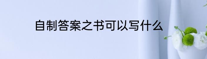 自制答案之书可以写什么