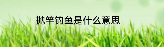 抛竿钓鱼是什么意思