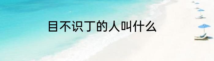 目不识丁的人叫什么
