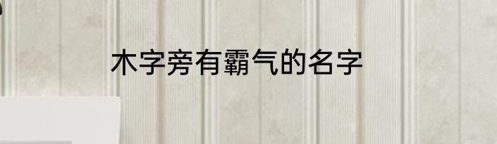 木字旁有霸气的名字