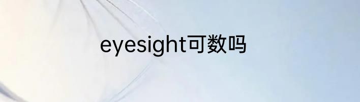 eyesight可数吗