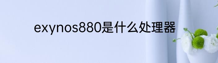 exynos880是什么处理器