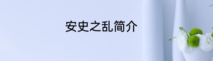 安史之乱简介