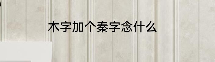 木字加个秦字念什么