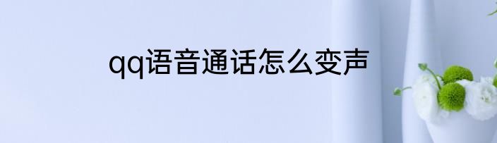 qq语音通话怎么变声