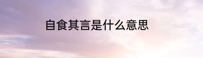 自食其言是什么意思