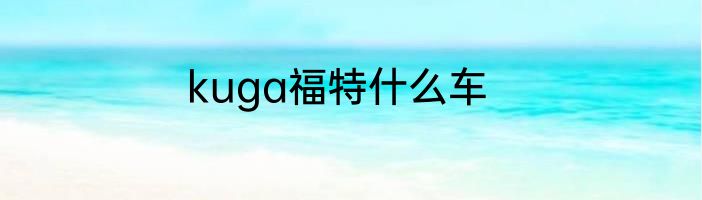 kuga福特什么车