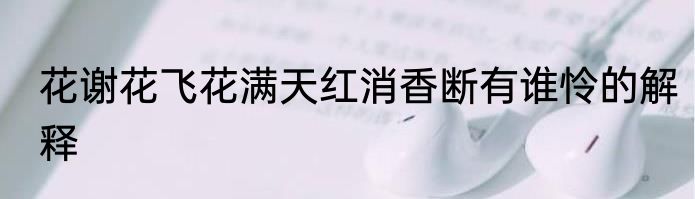 花谢花飞花满天红消香断有谁怜的解释