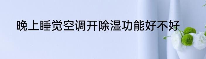 晚上睡觉空调开除湿功能好不好