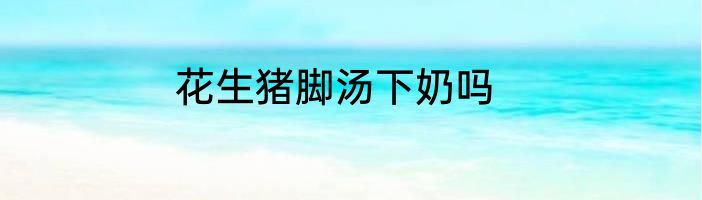 花生猪脚汤下奶吗