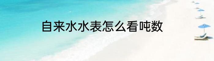 自来水水表怎么看吨数