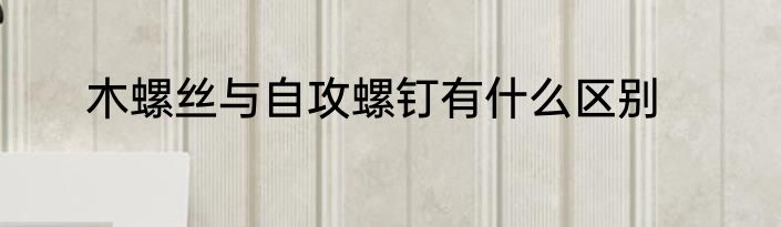 木螺丝与自攻螺钉有什么区别