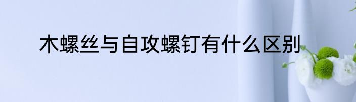 木螺丝与自攻螺钉有什么区别
