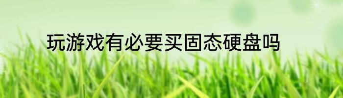 玩游戏有必要买固态硬盘吗