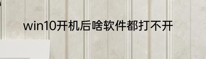 win10开机后啥软件都打不开