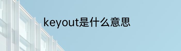 keyout是什么意思