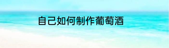自己如何制作葡萄酒