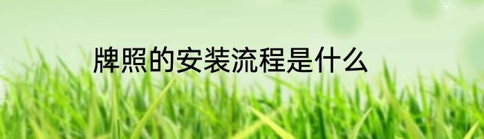 牌照的安装流程是什么