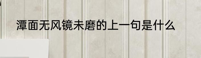 潭面无风镜未磨的上一句是什么