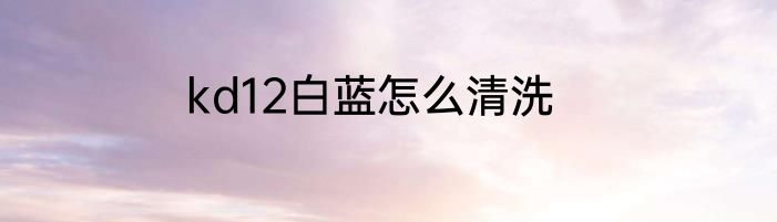 kd12白蓝怎么清洗