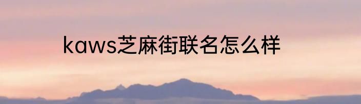 kaws芝麻街联名怎么样