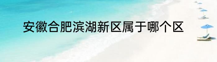 安徽合肥滨湖新区属于哪个区