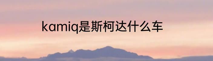kamiq是斯柯达什么车