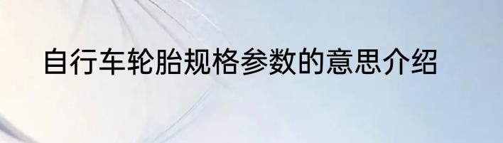 自行车轮胎规格参数的意思介绍
