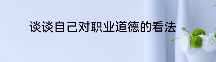 谈谈自己对职业道德的看法