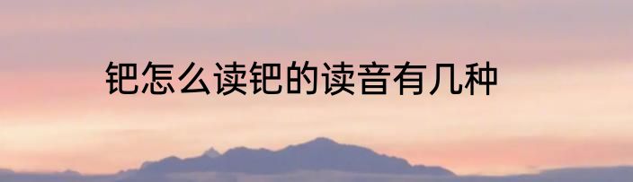 钯怎么读钯的读音有几种