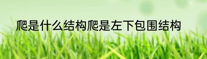 爬是什么结构爬是左下包围结构
