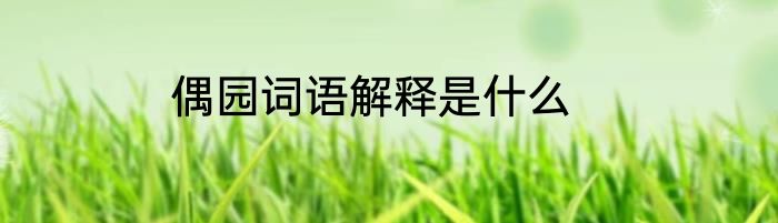 偶园词语解释是什么