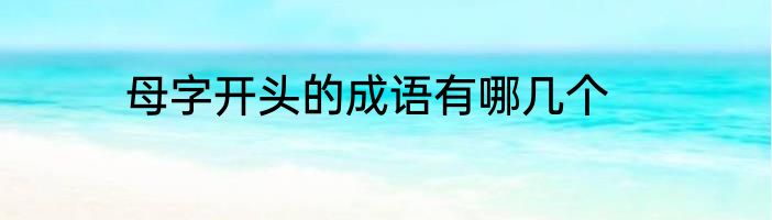 母字开头的成语有哪几个