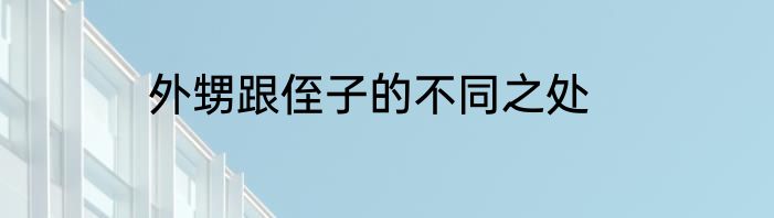 外甥跟侄子的不同之处
