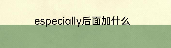 especially后面加什么