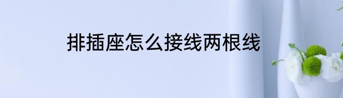 排插座怎么接线两根线